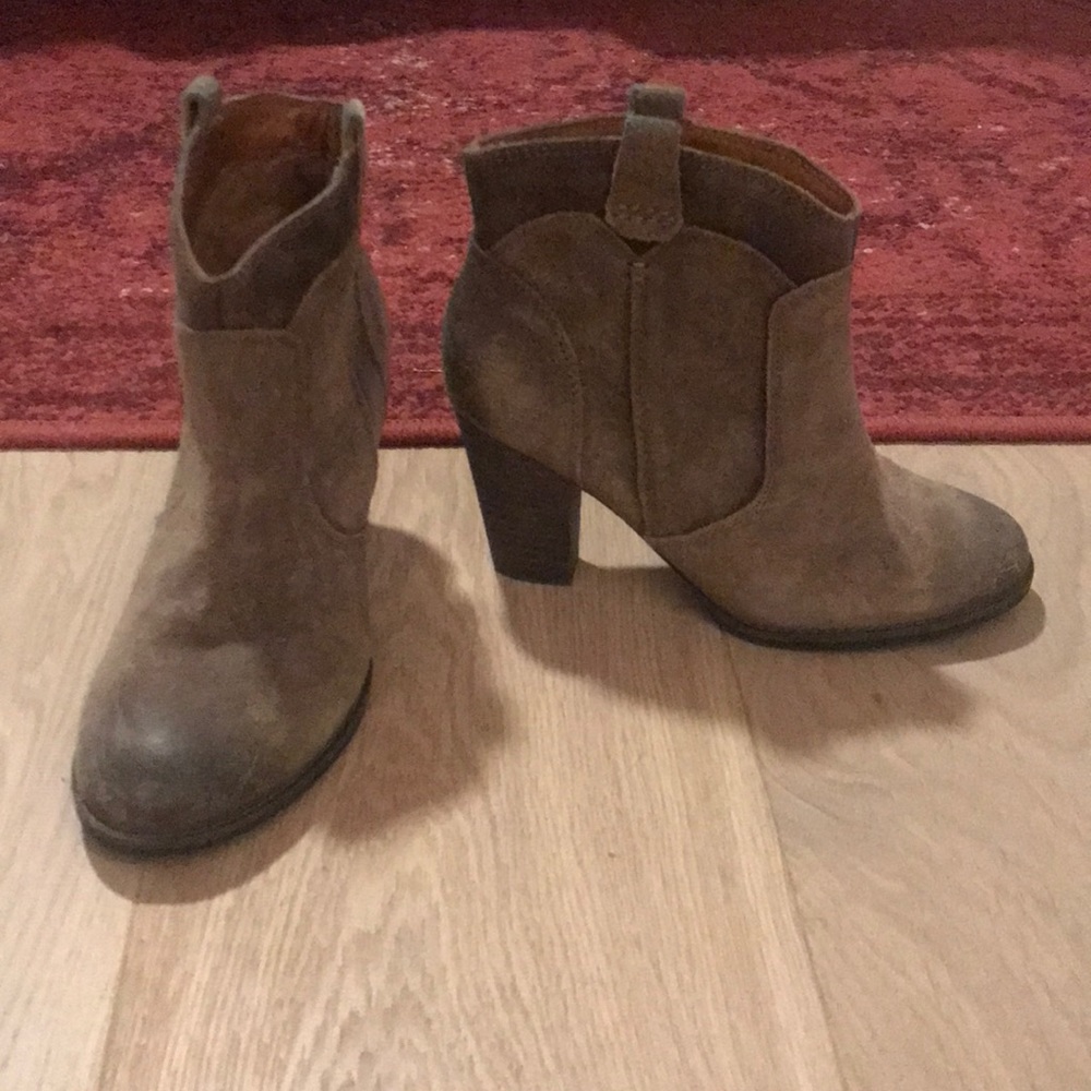 Suede heeled booties